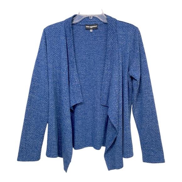 Karl Lagerfeld Paris Long Sleeve
Drape Flowy Open Front Stretch Knit
Cardigan S - Picture 1 of 11